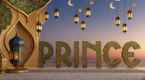 "A mystical and artistic Ramadan-themed composition featuring a beautifully designed lantern with intricate stained glass patterns, emitting a warm golden glow. Beside it, a stylized crescent moon cra