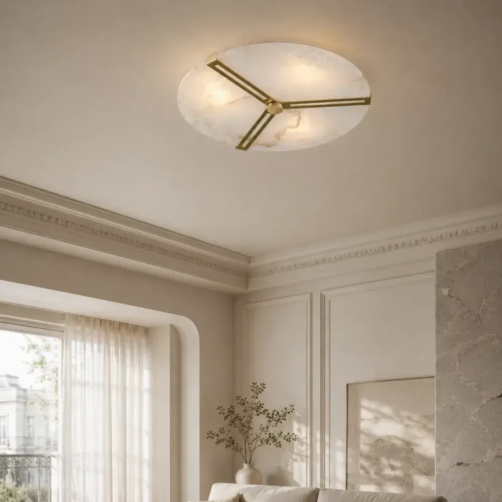 Alabaster Round Ceiling Light