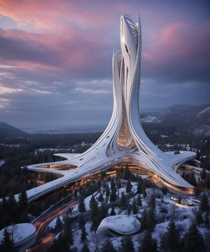 futuristic architecture ,olympic mountain,futuristic architecture,olympic flame,ski jumping,ski jump,sochi,olympia ski stadium,nordic combined,futuristic art museum,qlizabeth olympic park,ski cross,ca