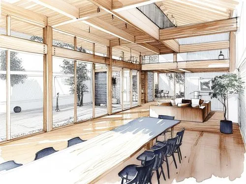 Interior in wood,core renovation,school design,smart house,house drawing,kitchen design,modern kitchen interior,renovation,modern office,breakfast room,modern kitchen,clerestory,remodel,interior moder