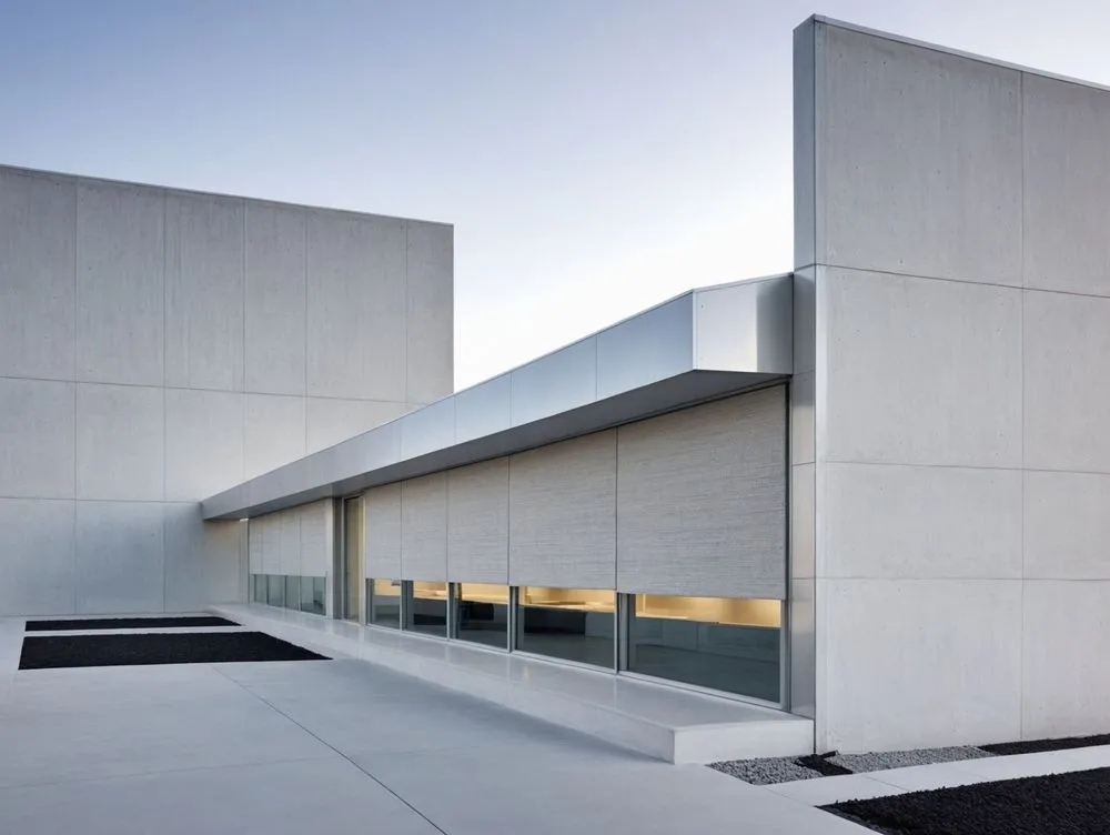 this is the outside of a building that has windows