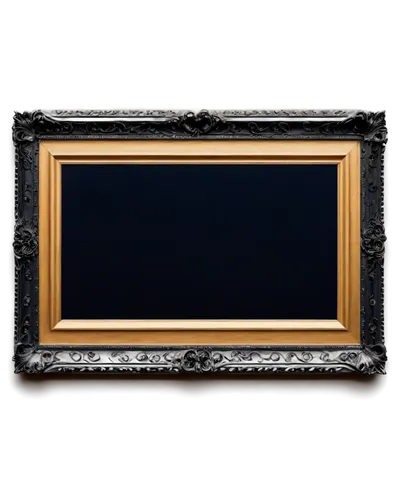black pictures, framed art, golden frame, ornate details, hanging on wall, dimly lit background, soft focus, shallow depth of field, warm color tone, cinematic lighting, 3/4 composition, solo, decorat