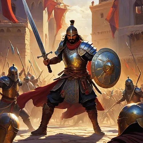 Step into the shoes of Ehab, a skilled warrior, and face off against ruthless enemies in epic battles to save the kingdom.,crusader,centurion,roman soldier,sparta,paladin,gladiator,cent,the roman cent