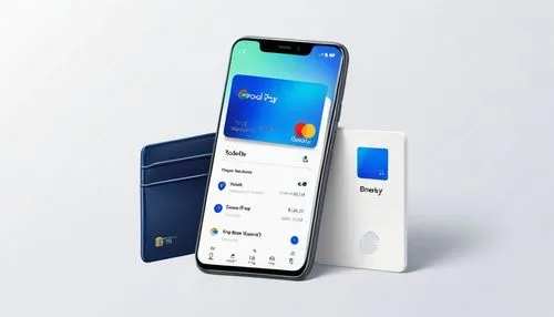 Modern Google Pay interface, minimalist white background, subtle gradient effect, rounded corners, sleek lines, Add Pass to Wallet button, prominent blue accent, fingerprint icon, secure lock symbol, 