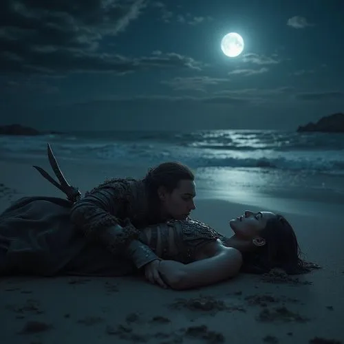 a couple is kissing on the beach under a full moon,romantic scene,dark beach,moonlight,moonlighters,romantic night,honeymoon,sea night,moonlit night,shipwrecked,the moon and the stars,undertow,photo m