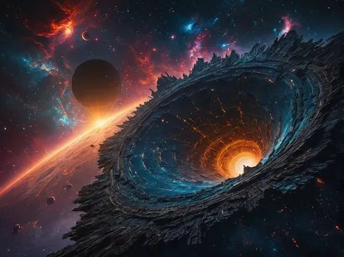 من مجرة اخرى ,a spiral of things in the space with stars and planets,spiral nebula,wormhole,black hole,space art,wormholes,blackhole,vortex,galaxy soho,panspermia,colorful spiral,helix,supernova,spira