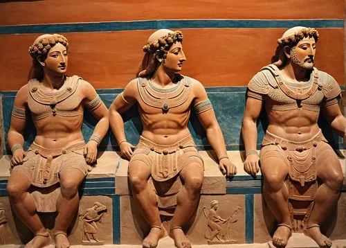  Etruscan Civilization (c. 800–100 BC)**  
Preceding the Romans in Italy, the Etruscans made significant contributions to art and architecture. The "Sarcophagus of the Spouses," a terracotta funerary 