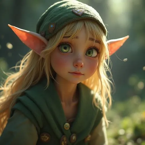 elf girl.
ghibli(masterpiece:1.4), (best quality:1.4)
differente angle view (Low-Angle, High-Angle, Extreme Low-Angle, Extreme ,a cartoon figure is wearing an elf costume,elf,elfin,wood elf,elven,viol