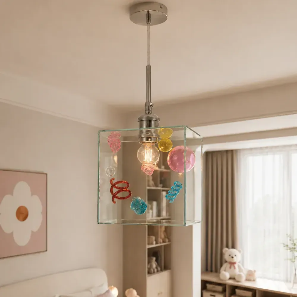 Mivella Glass Cube Pendant Light