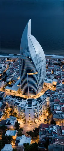 Diseña inspirado en la navidad, una obra maestra de la arquitectura moderna con el estilo de zaha hadid, caracterizada por movimiento y curvas que se desvanecen en el horizonte hacia la estrella de Be