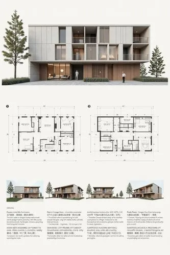 A professional architectural presentation board with a Pure background and a clean, minimalist design layout. The board includes:
Top Section: On the top left, a photorealistic render of a contempora