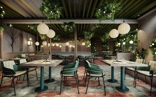 Forest-themed Restaurant,coteries,3d rendering,patios,garden design sydney,outdoor dining,baoli,dining room,a restaurant,bistro,mahdavi,fine dining restaurant,patio,locanda,wintergarden,restaurant ber