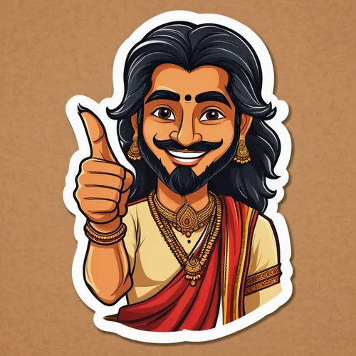 handsome south indian man with dark long hair holding a thumbs up. wearing traditional indian gear.,vector illustration,linkedin icon,onam,ramayan,jawaharlal,dribbble,rupee,handshake icon,jaya,clipart