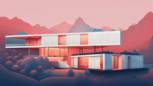 mountain huts,cubic house,mid century house,house in mountains,mobile home,house in the mountains,inverted cottage,isometric,mountain hut,low poly,holiday home,cube house,shipping containers,floating 