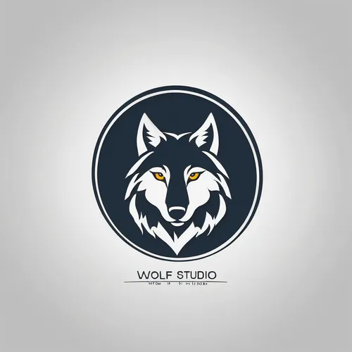 Make a logo of “wolf studio”,vector graphic,vector design,logodesign,vector illustration,logo header,vector image,vector art,gray icon vectors,vector graphics,vector images,flat design,wolves,wolfdog,