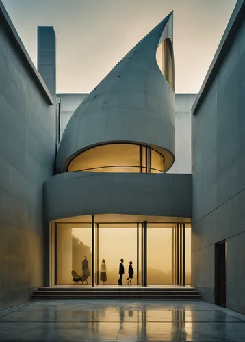 A modern architectural building infused with the swirling cosmic colors of Vincent van Gogh's Starry Night and the surreal celestial precision of Salvador Dali comes to life. The precision of building