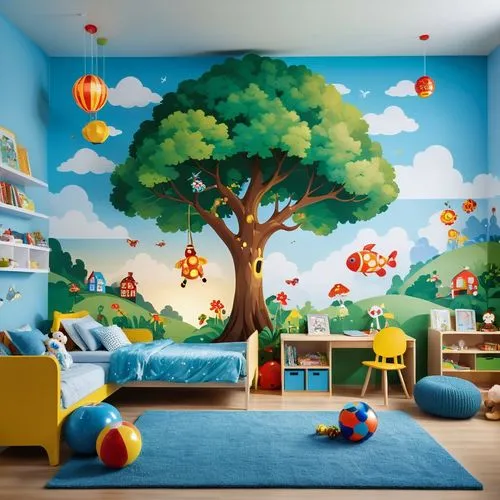 Imagine stepping into a vibrant world of creativity and comfort. Picture a children's room where every corner bursts with color and charm, designed to ignite young imaginations and provide a cozy sanc