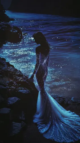 stardust covered fishtail dress, sparkling , moody, soft light,mermaid silhouette,mermaid,mermaid tail,mermaid background,let's be mermaids,mermaids,believe in mermaids,water nymph,siren,merman,mermai