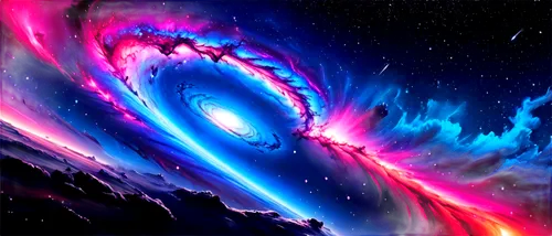 HD galaxy, vast space, spiral arms, vibrant colors, stars shining bright, nebula clouds, cosmic dust, 3D rendering, high contrast, cinematic lighting, panoramic view, ultra-detailed texture, realistic