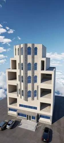 An ultra-realistic, photorealistic architectural visualization of the exact multi-story residential-commercial building shown in image_0.png. The scene is rendered in crisp, high-definition (8k resolu