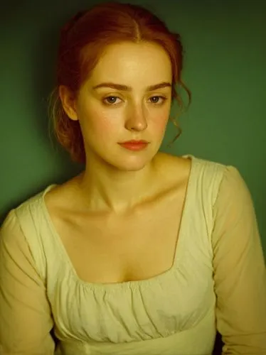 Mary Ward,a woman with red hair is posing for a picture,young woman,white lady,portrait of a girl,pale,portrait background,vintage female portrait,milkmaid,portrait of a woman,daisy 1,young lady,daisy