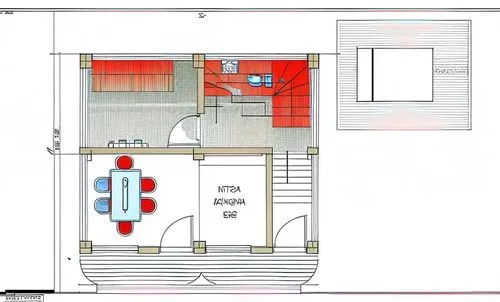 The image shows a helmet drawing in AutoCAD, a floor plan, and a post-production rendering of the floor plan with its environments, as shown in the image.,a plan of a small house with some red furnitu