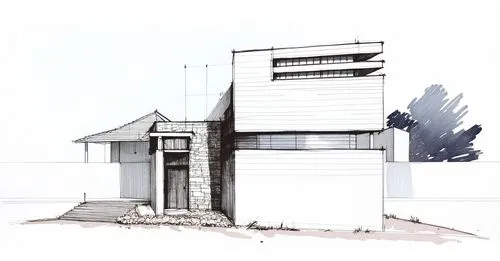 the pencil drawing shows a house that looks like a structure,house drawing,pigeon house,lifeguard tower,guardhouse,cantilevered,cantilevers