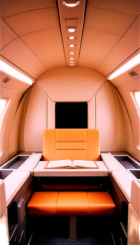 Airplane interior, luxurious seats, soft cushions, adjustable headrests, foldable tables, overhead compartments, dimmable windows, aisle walkway, cabin crew, passenger reading, laptop on tray, softbox