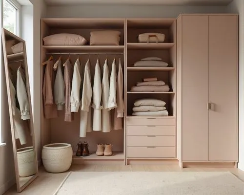  interior design,a well organized closet with a coat rack,walk-in closet,wardrobes,mudroom,storage cabinet,closets,cupboard,Photography,Documentary Photography,Documentary Photography 01