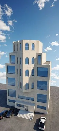 An ultra-realistic, photorealistic architectural visualization of the exact multi-story residential-commercial building shown in image_0.png. The scene is rendered in crisp, high-definition (8k resolu