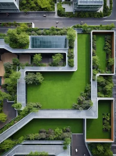 Democracy Architecture Centre, modern building, grand entrance, glass facade, steel structure, wooden accents, green roof, courtyard garden, natural light pouring in, abstract sculptures, water featur