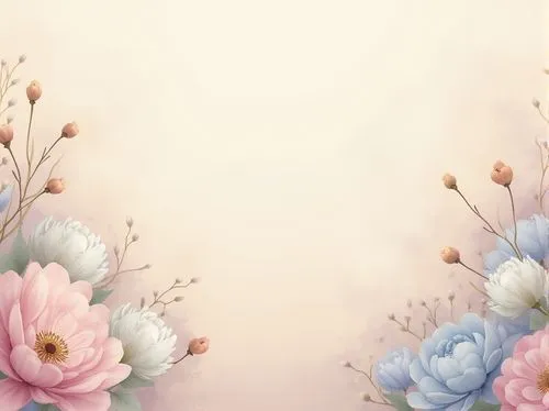 Pastel colors, cohesive palette, harmonious, gradient effect, watercolor texture, soft brush strokes, gentle color transitions, calming atmosphere, warm beige background, creamy whites, pale blues, ma