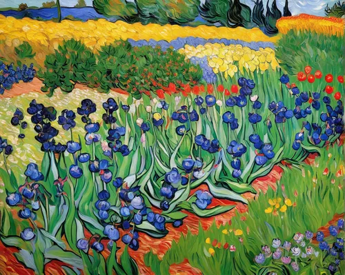 blue bonnet,flowers field,field of flowers,flower field,wild tulips,valensole,flower garden,flowers of the field,cultivated field,bluebonnet,wildflowers,tulipan violet,tulips field,spring garden,camas,vincent van gough,alpine flowers,blooming field,field flowers,spring flowers,Art,Artistic Painting,Artistic Painting 03