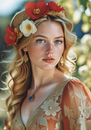 margairaz,jessamine,margaery,galadriel,beautiful girl with flowers,aslaug,Photography,General,Realistic