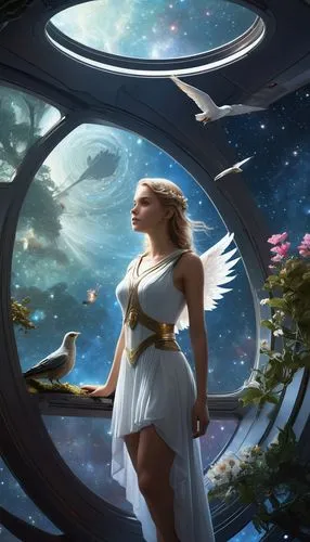 andromeda,fantasy picture,ozma,sci fiction illustration,prospera,archangel,cepheid,aeterna,angel,virgo,stargates,zodiac sign libra,urantia,astral traveler,constellation swan,inanna,celestial,fantasy woman,skyterra,zodiac sign gemini,Conceptual Art,Fantasy,Fantasy 11