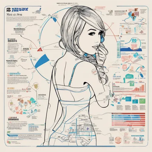 maria  ozawa,fashion vector,connected world,telephone operator,vector infographic,blueprints,blueprint,telephone accessory,wireframe graphics,communication device,wearables,women in technology,japan p