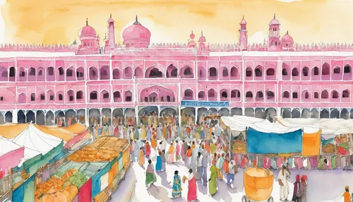 jaipur,pink city,rajasthan,hawa mahal,the festival of colors,mysore,india,jaisalmer,agra,diwali festival,lahore,mumbai,indian art,hyderabad,principal market,golden temple,new delhi,taj mahal hotel,covered market,taj-mahal,Illustration,Paper based,Paper Based 22