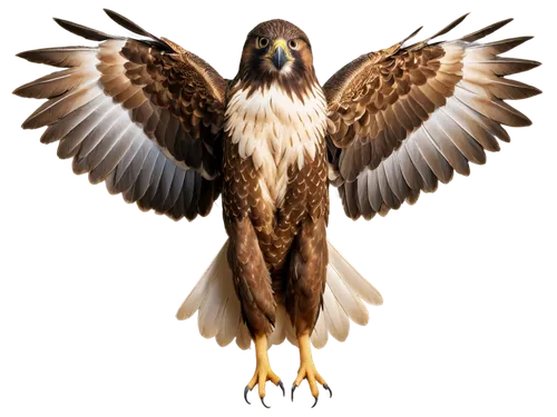 Falcon, cartoon style, spread wings, sharp talons, strong legs, white and brown feathers, detailed eyes, beak open, screaming, morning sunlight, soft focus, shallow depth of field, warm color tone, ci