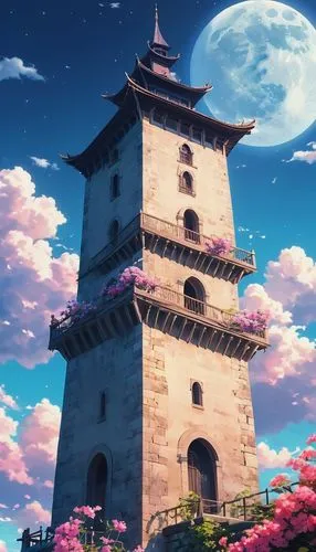 japanese sakura background,sakura background,meteora,violet evergarden,watch tower,ghibli,yoshikuni,miyazaki,studio ghibli,hideyoshi,jinchuan,teahouse,beautiful wallpaper,longmei,windows wallpaper,summit castle,japan landscape,tower,asian architecture,yazaki,Photography,General,Realistic