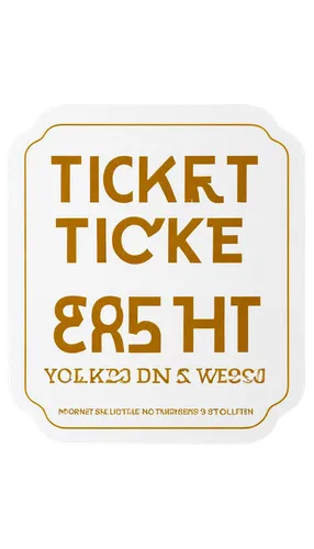 Ticket outline PNG, white ticket, golden font, bold numbers, rectangular shape, rounded corners, glossy finish, metallic sheen, reflective surface, detailed texture, soft focus, shallow depth of field