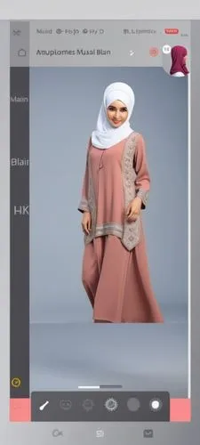 For Muslim hijab digital drawing with 3d with blain design ,a woman in a pink outfit is standing,hijaber,jilbab,hijabs,hijab,arabized,tiktok icon,Photography,General,Realistic