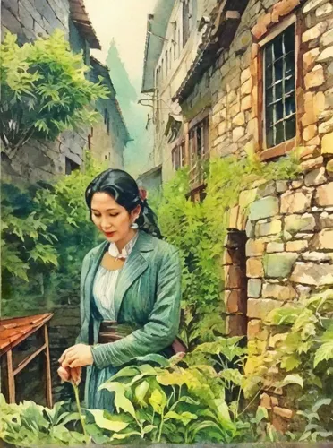 vietnamese woman,girl picking flowers,girl in the garden,girl picking apples,vietnam,girl with bread-and-butter,woman eating apple,woman sitting,woman holding pie,girl with tree,woman of straw,nước ch