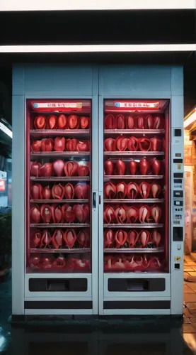 vending machines,refrigerator,meat counter,vending machine,fridge,butcher shop,capsule hotel,preserved food,red apples,coke machine,meat products,laboratory oven,blood collection tube,food storage,mea