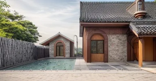 asian architecture,chinese architecture,roof tile,pool house,roof tiles,clay tile,private house,roof landscape,suzhou,almond tiles,tiled roof,holiday villa,residential house,luxury property,wooden house,beautiful home,timber house,brick house,garden design sydney,sand-lime brick,Architecture,General,Masterpiece,Vernacular Modernism