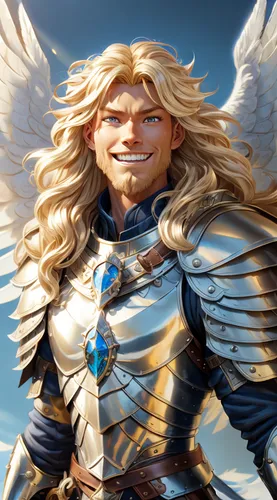 Character,Knight,Angel,Paladin,Toothy Grin,Radiant