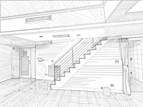 Interior Design Linework
,a line drawing of an indoor stair rail,sketchup,hallway space,webgl,3d rendering,house drawing,upstairs,Design Sketch,Design Sketch,Fine Line Art