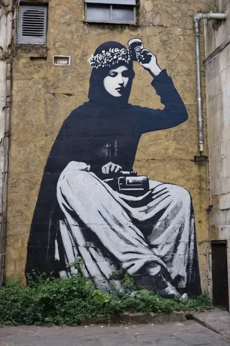 berlin-kreuzberg,woman holding pie,joan of arc,paris,woman eating apple,krakow,the magdalene,shoreditch,woman sitting,berlin,urban street art,st-denis,streetart,girl in the garden,woman pointing,praying woman,woman with ice-cream,lady pointing,woman drinking coffee,girl in a historic way,Illustration,Retro,Retro 01