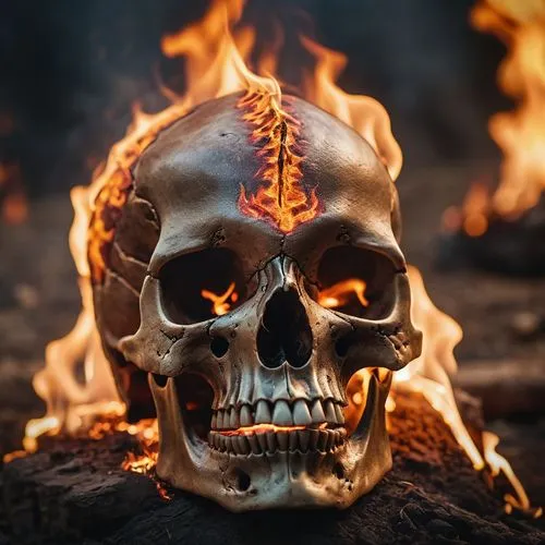 Skull,Burning skull,Ancient skull,Photography,General,Cinematic