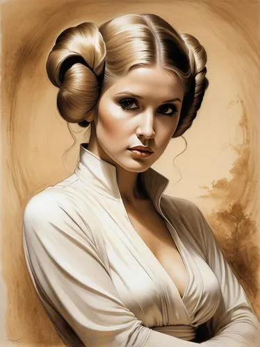 leia,organa,padme,amidala,tymoshenko,updo,Illustration,Black and White,Black and White 26