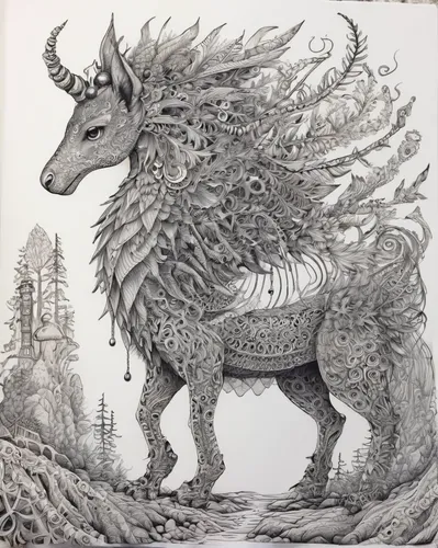 forest dragon,uintatherium,trioceros,capricorn,cynorhodon,terrestrial animal,forest animal,dragon of earth,line art animals,mythical creature,unicorn art,unicorn,line art animal,goatflower,forest king lion,dragon,gryphon,hand-drawn illustration,armored animal,horned,Illustration,Black and White,Black and White 11